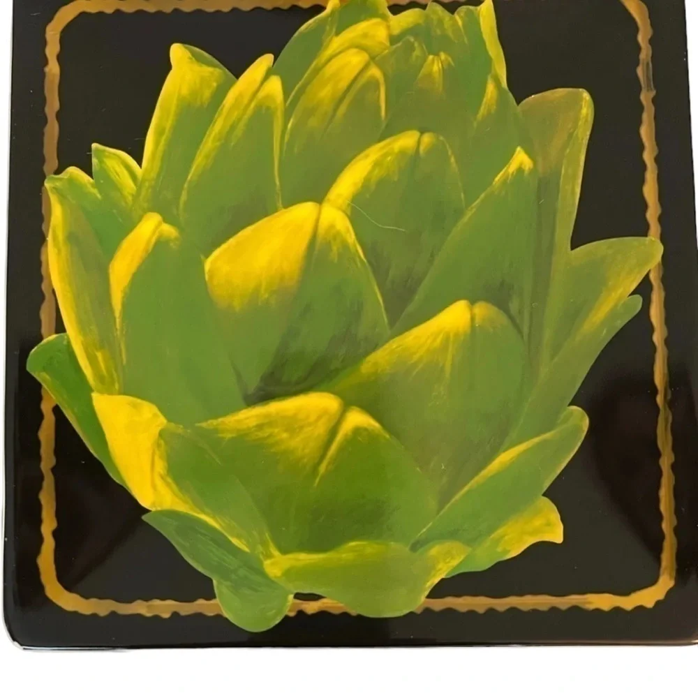 HARRY & DAVID Vintage Vegetables 4 Square Salad Plates 8
